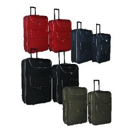 4 Pieces "E-Z Roll" 2pc Set LuggagE-Black - Travel & Luggage Items