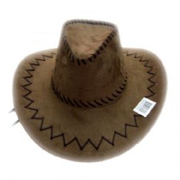 48 Wholesale Men's Fashion Cowboy Hat Brown Color Only
