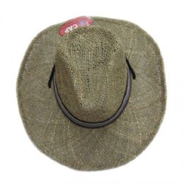48 Wholesale Men's Straw Cowboy Hat
