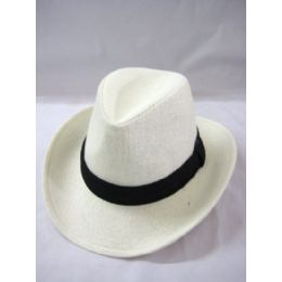 36 Pieces Mens Fashion Fedora Hat In White Color - Fedoras, Driver Caps ...