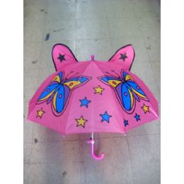 24 Wholesale Kids Butterfuly Print Umbrella