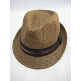 36 Pieces Fashion Straw Fedora Hat Brown Color - Fedoras, Driver Caps & Visor