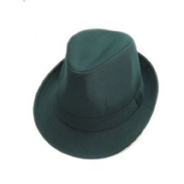 36 Wholesale Fashion Fedora Hat Green Color Only