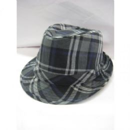 36 Wholesale Fashion Fedora Hat Stripped Black Color Only