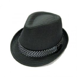 36 Pieces Fashion Fedora Hat Black Color Only - Fedoras, Driver Caps & Visor