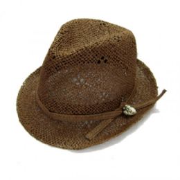 36 Pieces Fashion Fedora Hat Brown Color Only - Fedoras, Driver Caps & Visor
