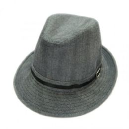 36 Wholesale Fashion Fedora Hat Gray Color Only