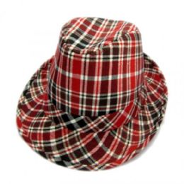 36 Wholesale Fashion Fedora Hat Red Color Only