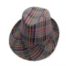 36 Wholesale Fashion Stripped Fedora Hat