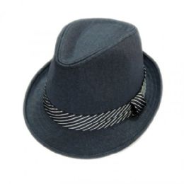 36 Wholesale Fashion Fedora Hat Navy Color Only