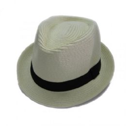 36 Bulk Fashion Fedora Hat White Color Only