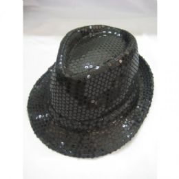 36 Wholesale Fashion Fedora Hat Black Color Only