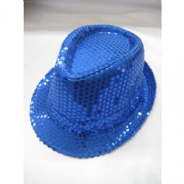 36 Wholesale Fashion Fedora Hat Blue Color Only