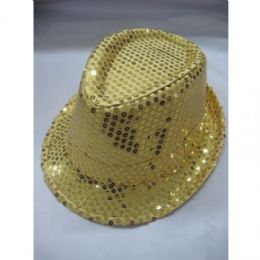 36 Wholesale Fashion Fedora Hat Gold Color Only