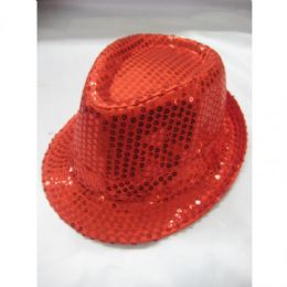 36 Pieces Fashion Fedora Hat Red Color Only - Fedoras, Driver Caps & Visor