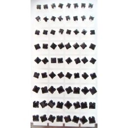 6 Pieces 36 Pairs Black Studs Per Display Card Ast Sizes - Earrings
