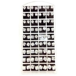 6 Pieces 36 Pairs Clear Cube Earring Studs Display - Earrings