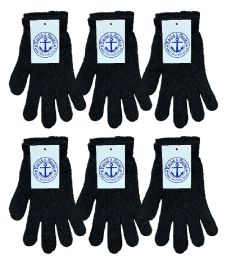 24 Pairs Yacht & Smith Unisex Black Magic Gloves - Knitted Stretch Gloves