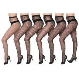 48 Wholesale Womens Sexy Fishnet Pantyhose - Queen Size