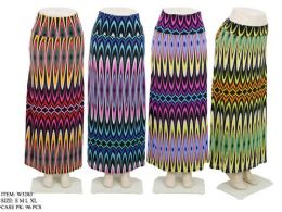 96 of Women's Long Colorful Patterned Skirt In Assorted Colors