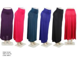 96 Wholesale Women's Long Lightweight Skirts In Assorted Colors