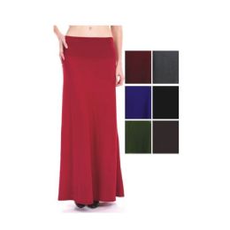 96 of Womens Long Solid Color Skirts In Assorted Colors