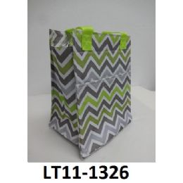 48 Wholesale Lunch Tote Zip Top Closure Insulated Inside Front Velcro Pocket Double Handles