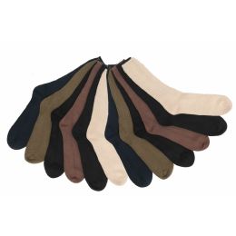 60 Wholesale Mens 92% Cotton Ribbed Crew Socks