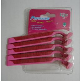 24 Wholesale 5pc Shaver BladeS-Pink/triple Blades