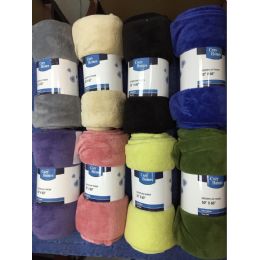 24 Wholesale 50x60 Assorted Solid Color Fleece Blankets