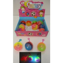 72 Wholesale 2.5" Light Up Yoyo Spike Ball With Squeaker