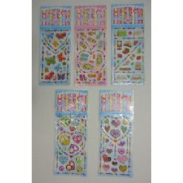48 Wholesale 3.5"x9.5" Puffy Sticker SheeT--5 Styles