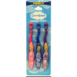 96 Wholesale Care Bear 3 Pack Toothbrush
