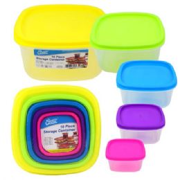 24 Wholesale Quality Home 5 Pc Container Color Lid Set