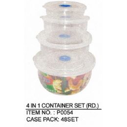 48 Wholesale 4 In 1 Container Round