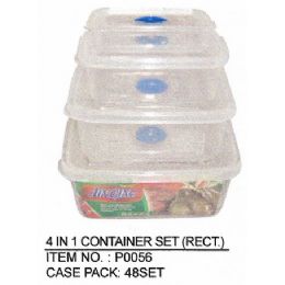 48 Wholesale 4 In 1 Container Rectangle