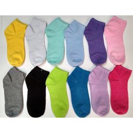 180 Wholesale Ladies Assorted Colors Low Cut Ankle Socks