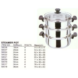 4 Pieces 34 Cm Steamer Stainless Steel - Stainless Steel Cookware