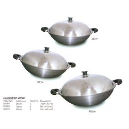 6 Pieces 38 Cm Anodized Wok - Pots & Pans