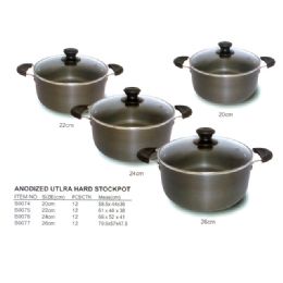 12 Pieces Anodized Stockpot 26 cm - Pots & Pans