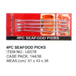 144 Wholesale 4 Piece Seafood Picks