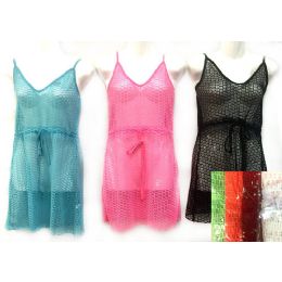 24 Wholesale See Through Net Style Cover Up Assorted Colors