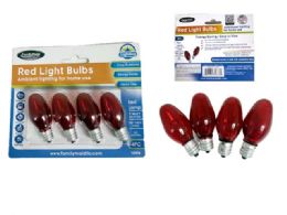 72 of Light Bulbs 4-Piece Transparent Red Color
