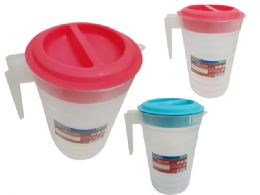 24 Pieces of WATER PITCHER 3 LITERS 8.5 X6.75 X9.75 High RED BLUE