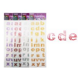 288 Units of Small Alphabet Stickers 6 Assorted - Stickers