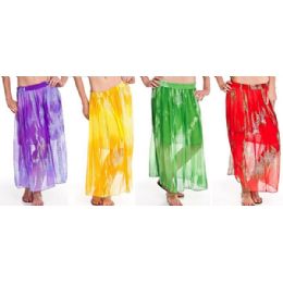 12 Wholesale Chiffon Tie Dye Skirt Adjustable Waist Tie