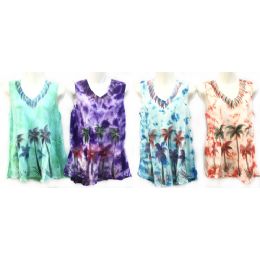 12 of Free Size Tie Dye Top With Palm Tree Design