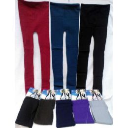 24 Pieces Leggings Solid Color With Patterns - Womens Leggings