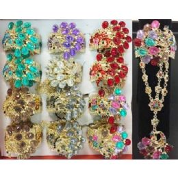 12 Pieces Fancy Bangle With Large Peacock Design And Ring Ast - Bracelets