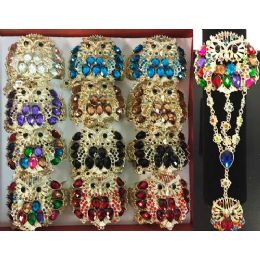 12 Pieces Fancy Bangle With Large Owl Design And Ring Assorted - Bracelets